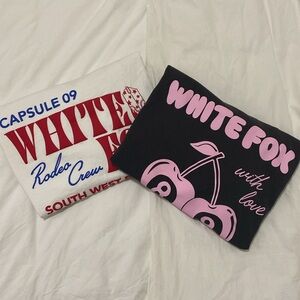 TWO WHITE FOX T SHIRTS